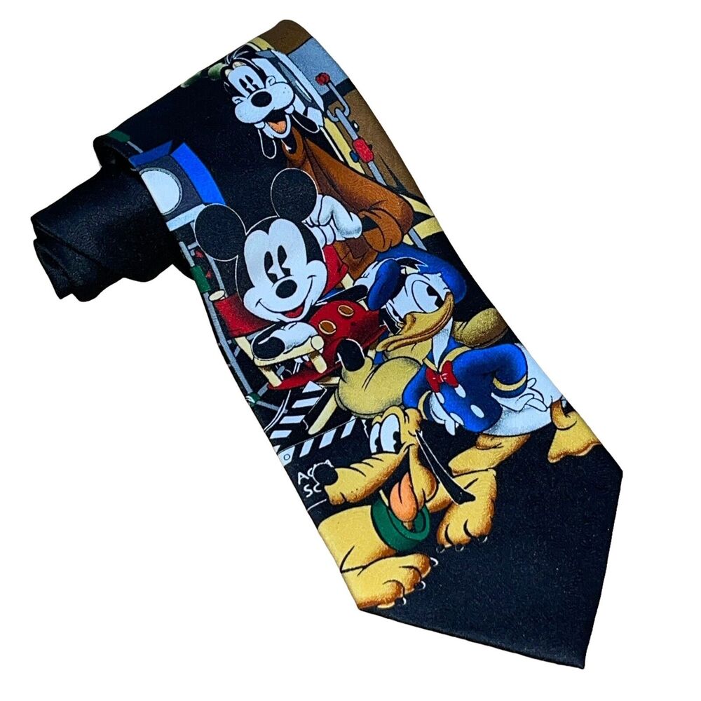 Mickey Goofy Donald Duck Pluto Neck Tie Disney